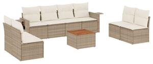 VidaXL Polyrattan Kerti Ülőgarnitúra - 9 részes - Bézs