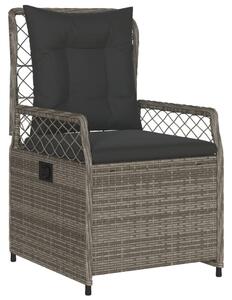 VidaXL 7 részes szürke polyrattan kerti étkezőgarnitúra párnával