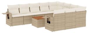 VidaXL Polyrattan Kerti Ülőgarnitúra - Bézs - 11 részes