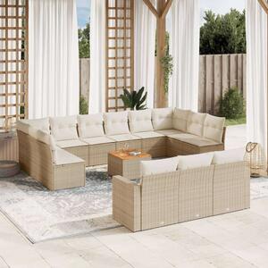 VidaXL Polyrattan Kerti Ülőgarnitúra - 14 részes - Bézs