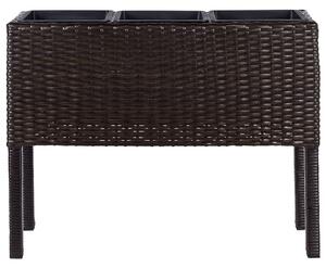Magasított virágállvány CARAGANA PE Rattan 77 cm Sötétbarna