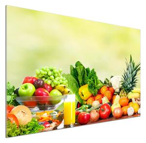 Konyha hátfal panel Zöldség és gyümölcs