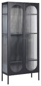 Üveges vitrin FOXTON Fém 80 cm Fekete