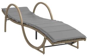 VidaXL Napozóágy - Polyrattan - Bézs - 199cm