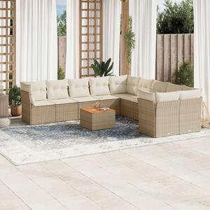 VidaXL Polyrattan Kerti Ülőgarnitúra - 11 részes - Bézs