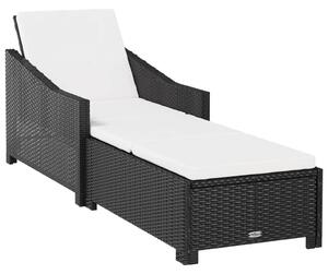 VidaXL - Polyrattan Napozóágy - Fekete - 201cm