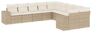 VidaXL Polyrattan Kerti Ülőgarnitúra - Bézs - 10 részes