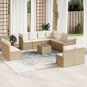 VidaXL Polyrattan Kerti Ülőgarnitúra - Bézs - 12 részes