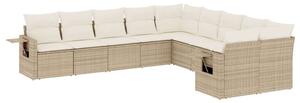 Polyrattan Kerti Ülőgarnitúra - 10 részes - Bézs
