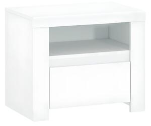 Éjjeliszekrény 1S, fehér fényes, LINDY