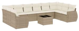 VidaXL Polyrattan Kerti Ülőgarnitúra - 11 részes - Bézs