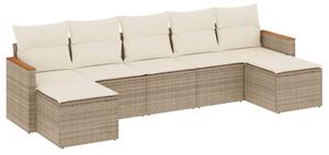VidaXL Polyrattan Kerti Ülőgarnitúra - 7 részes - Bézs