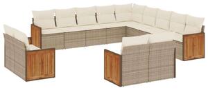 VidaXL Polyrattan Kerti Ülőgarnitúra - 13 részes - Bézs
