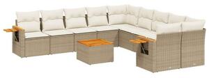VidaXL Polyrattan Kerti Ülőgarnitúra - 11 részes - Bézs