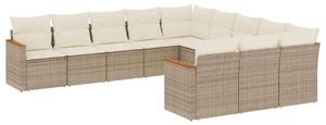 VidaXL Polyrattan Kerti Ülőgarnitúra - 11 részes - Bézs