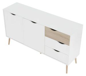 Komód, tölgy sonoma / fehér, OSLO 75381