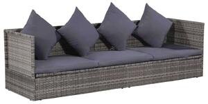 VidaXL szürke polyrattan kerti ágy 200 x 60 cm