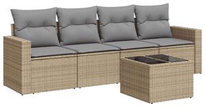 VidaXL Polyrattan Kerti Ülőgarnitúra - 5 részes - Bézs