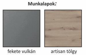 Alsó szekrény, artisan tölgy, fogantyúkkal, LANGEN D40S3 U