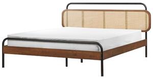 Ágy Rattan BOUSSICOURT 160 x 200 cm Sötétbarna