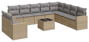 VidaXL Polyrattan Kerti Ülőgarnitúra - 11 részes - Bézs