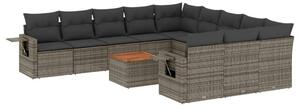 VidaXL 12 részes szürke polyrattan kerti ülőgarnitúra párnákkal
