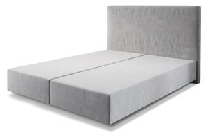 DELIFE Boxspring ágy Dream-Well 160x200 szürke mikrovelúr lábak nélkül