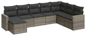 VidaXL Polyrattan Kerti Ülőgarnitúra - 8 részes - Szürke