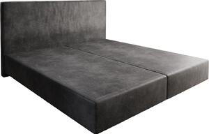 DELIFE Boxspring ágy Dream-Well mikroszálas antracit vintage 200x200 cm (lábak nélkül)