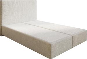 DELIFE Boxspring ágy Dream-Well 140x200 cm bouclé krémfehér lábak nélkül