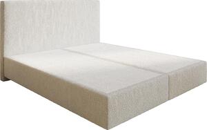 DELIFE Boxspring ágy Dream-Well 180 x 200 cm bouclé krémfehér lábak nélkül