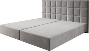 DELIFE Boxspring ágy Dream-Fine mikroszálas szürke 200x200 cm lábak nélkül