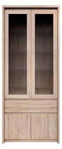 Vitrines szekrény, DTD laminált, tölgy sonoma, NORTY TYP 3