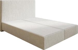 DELIFE Boxspring ágy Dream-Well 160 x 200 cm bouclé krémfehér lábak nélkül