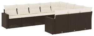 VidaXL Polyrattan Kerti Ülőgarnitúra - Barna - 10 részes