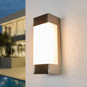 Lindby LED kültéri falilámpa Severina, magasság 25 cm, rozsdamentes acél, Alu / szürke / cink, Rozsdamentes acél, Modern