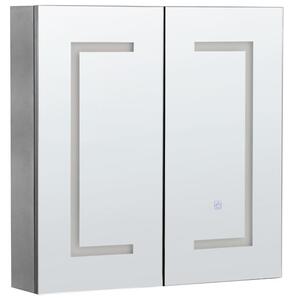 Fürdőszobai tükrös faliszekrény LED MAZARREDO 60 cm 60 cm Fekete