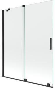 Mexen Velar 2-szárnyú tolható fürdőszobai paraván 140 x 150 cm, átlátszó, fekete - 896-140-000-01-70