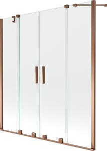Mexen Velar Kétszárnyas, 2-részes kádparaván 160 x 150 cm, áttetsző, rózsaarany - 896-160-000-02-60