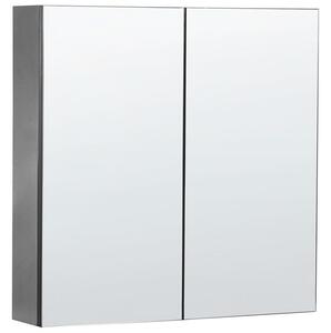 Fürdőszobai tükrös faliszekrény NAVARRA 60 cm 60 cm Fekete