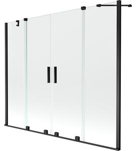 Mexen Velar Duo kétszárnyú toló kádparaván 170 x 150 cm, átlátszó, fekete - 896-170-000-02-70