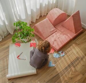 Világos rózsaszín kordbársony gyerek puff Montessori – Little Nice Things