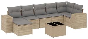 VidaXL Polyrattan Kerti Ülőgarnitúra - 8 részes - Bézs