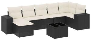 VidaXL Polyrattan Kerti Ülőgarnitúra - 8 részes - Fekete