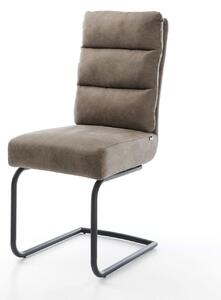 DELIFE Étkezőszék Pela-Flex mikroszálas taupe vintage étkezőszék kerek fekete zsákrugós