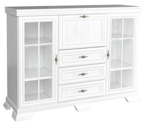 Vitrines szekrény bárszekrénnyel, sosna andersen, KORA KK6 NEW