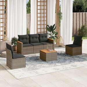 VidaXL Polyrattan Kerti Ülőgarnitúra - 6 részes - Szürke