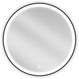 Mexen Esso led-es fürdőszobai tükör, kerek, 80 cm, LED 6000K, páramentes, fekete keret - 9825-080-080-611-70