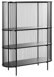 Háromszintes polcos elem BIRSON 151 cm Fekete