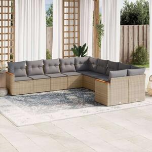 VidaXL Polyrattan Kerti Ülőgarnitúra - 10 részes, Bézs